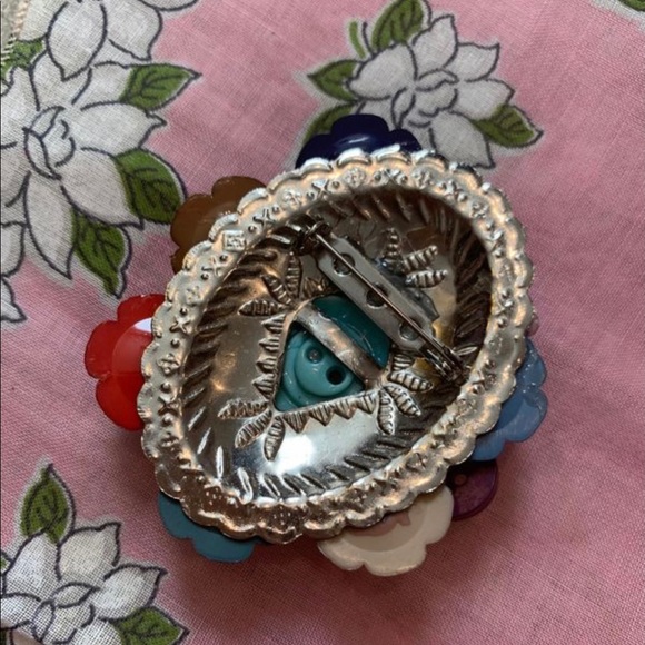 1990s BROOCH PIN VINTAGE HANDMADE BUTTONS - Picture 4 of 4